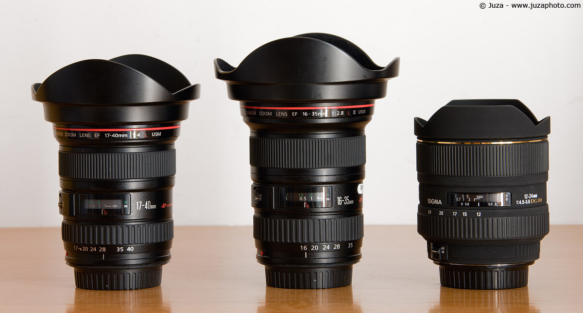 Wide angle comparison: Sigma 12-24 vs Canon 16-35 L and 17-40 L