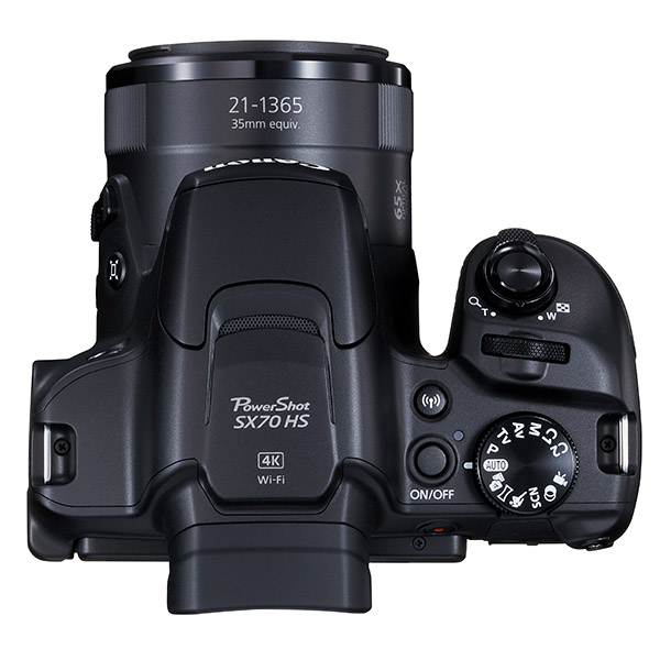 Canon PowerShot SX70 HS, top