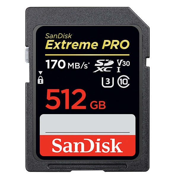 Sandisk SDXC Extreme Pro 512 GB (170 MB/s)